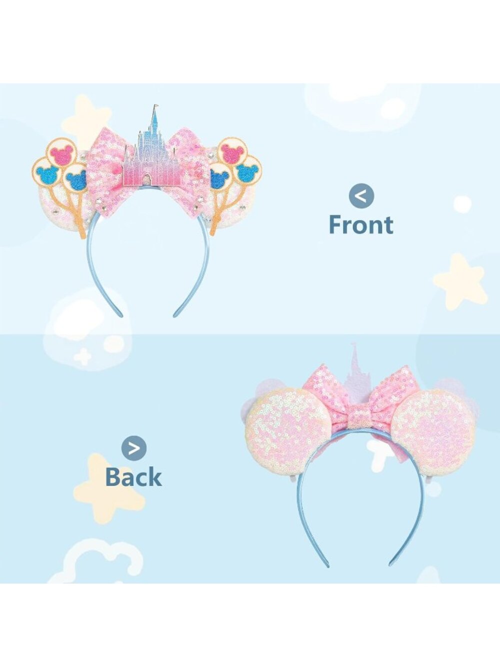 Kids Girls Castle Pink Mickey Mouse Costume Hair Headband for Cosplay - Picture 4 of 7